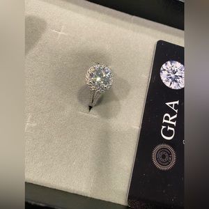 3ct (9mm) Round Moissanite Engagement Ring